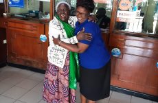 A customer receives a warm embrace from Postbank Bomet Branch Manager Ms. Leah Muge. This is a symbol of our commitment to understanding our customer's needs and providing effective services tailored to our diverse customers. The Bank's services are focused on offering personalized services and fostering meaningful relationships. We believe that every customer is family!